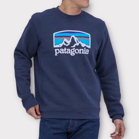 Patagonia Other - Patagonia Fitz Roy Icon Uprisal‎ Crew Sweatshirt Men's Medium Navy Blue Pullover